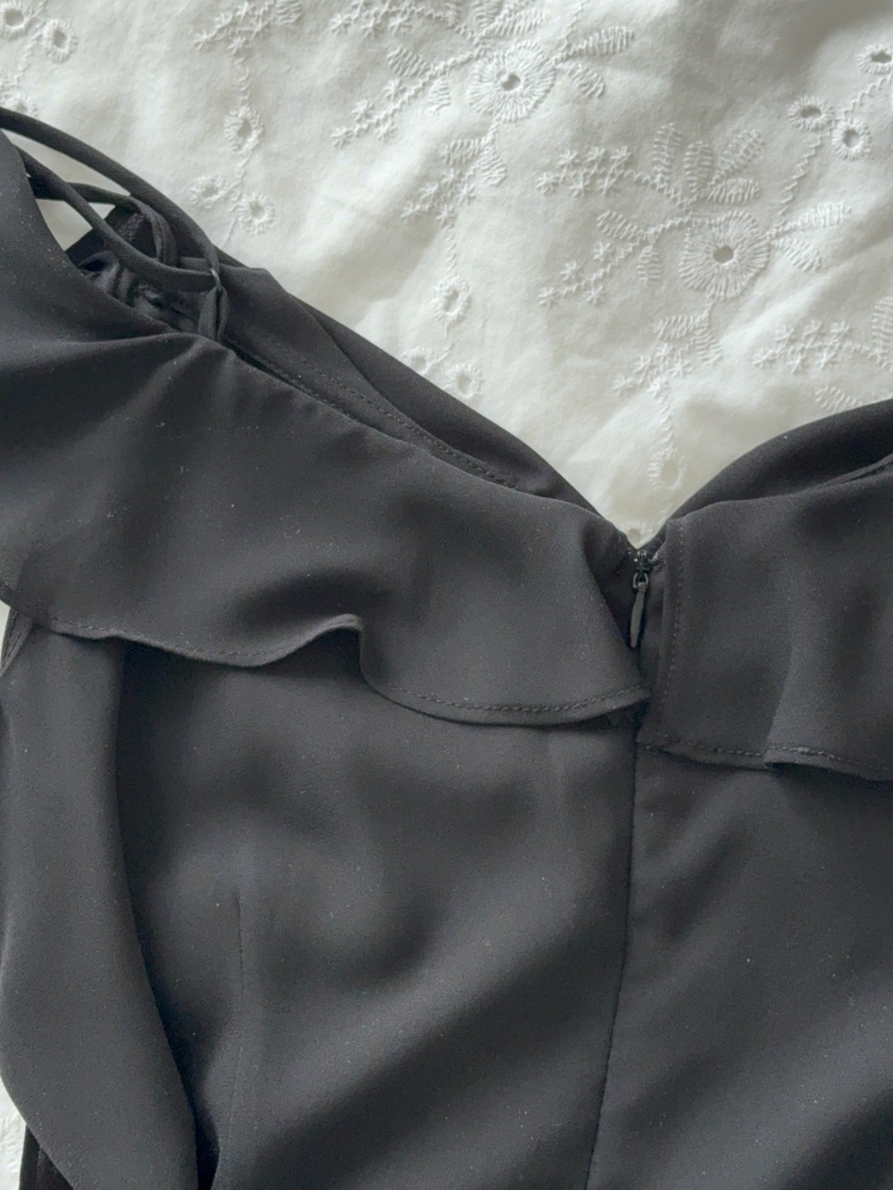 Naked Zebra Black Ruffle Mini Dress - Picture 4 of 5